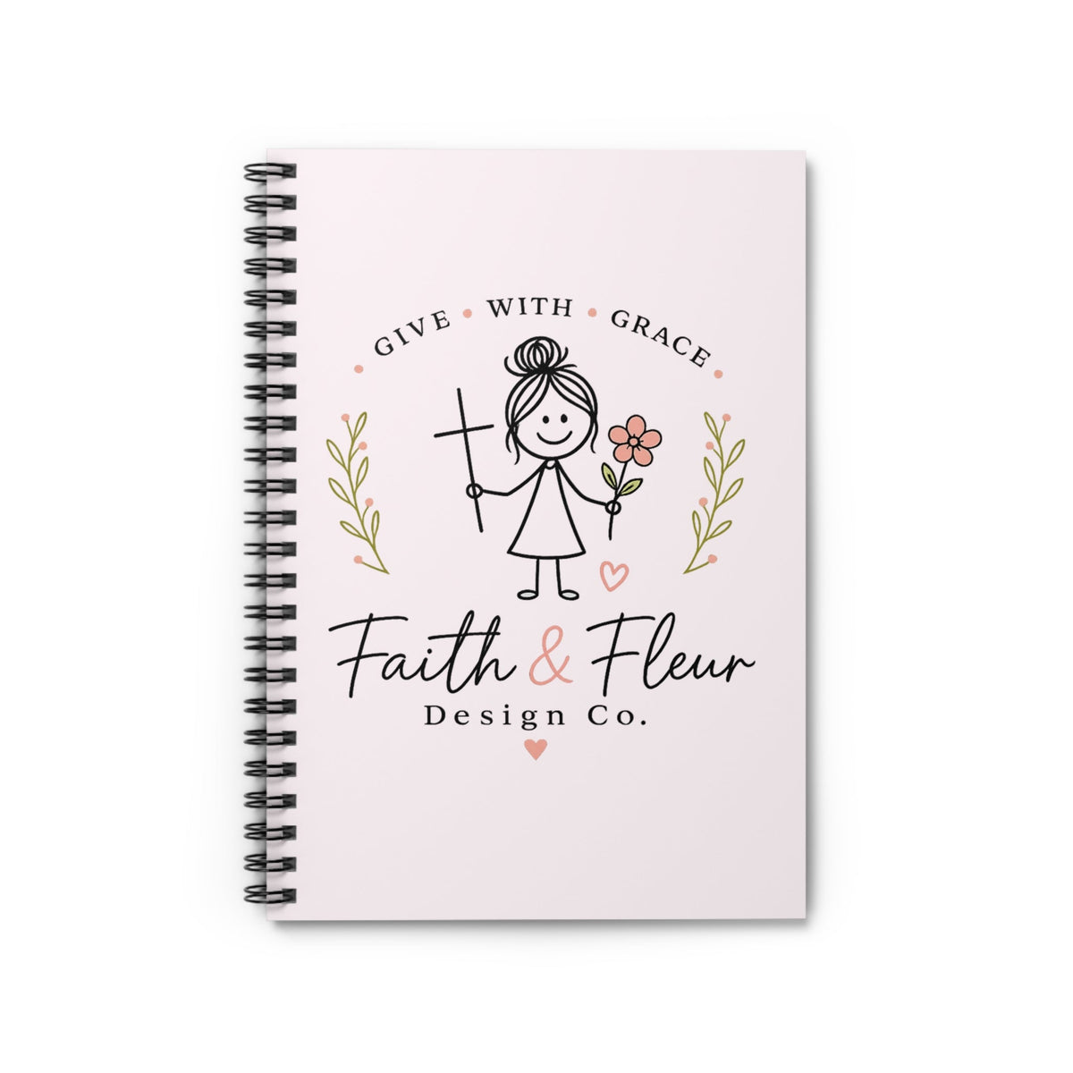 Give With Grace Faith and Fleur spiral notebook
