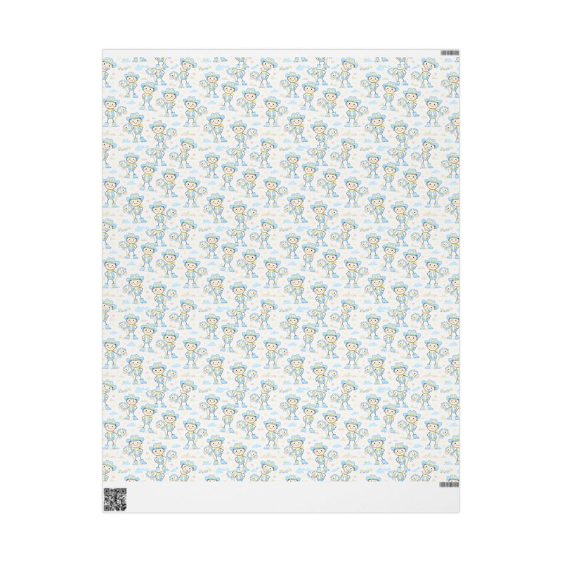 Cute Baby Shower Wrapping Paper – Blue Stork & Baby Pattern for Baby & Kids collection