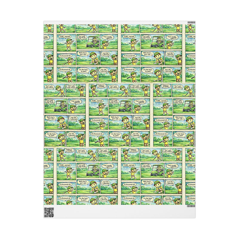 Comic Golf Wrapping Paper — Whimsical Kids Birthday Gift Wrap for Golf Gifts collection
