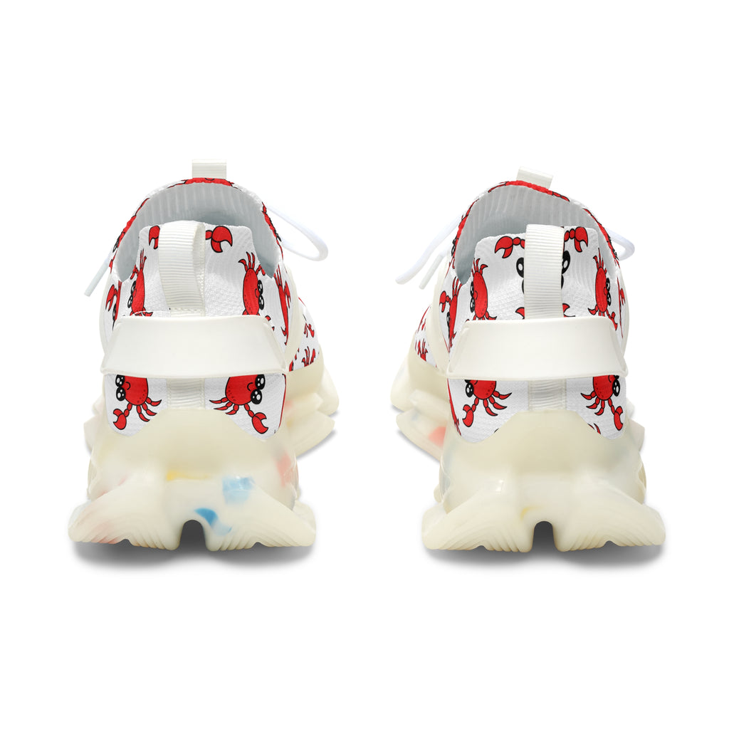 Crab Print Mesh Sneakers — Women's Cute Coastal Casual Shoes