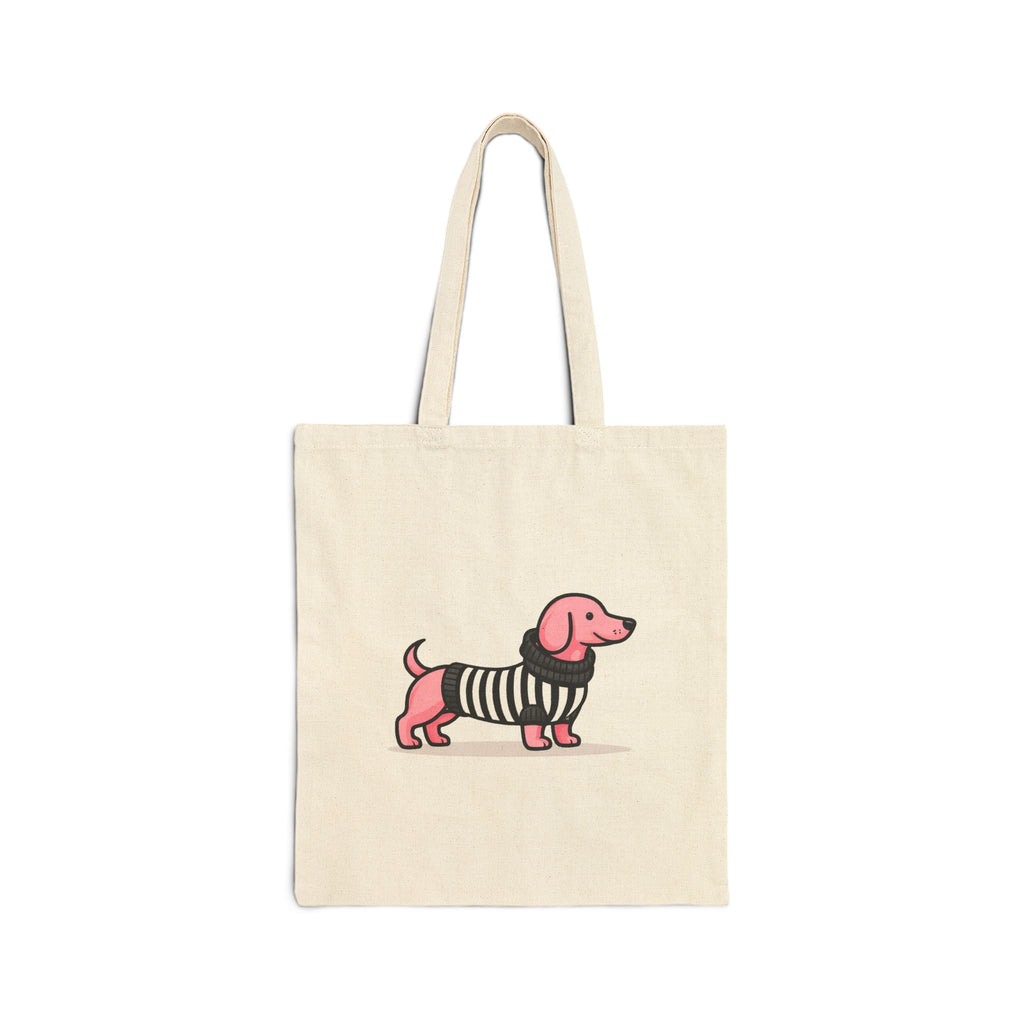 Breast Cancer Awareness Tote — "Breast Cancer Isn't for Weenies" Dachshund Canvas Bag
