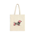 Breast Cancer Awareness Tote — "Breast Cancer Isn't for Weenies" Dachshund Canvas Bag