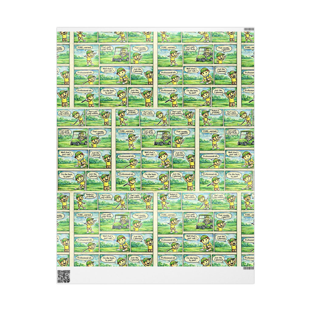 Comic Golf Wrapping Paper — Whimsical Kids Birthday Gift Wrap