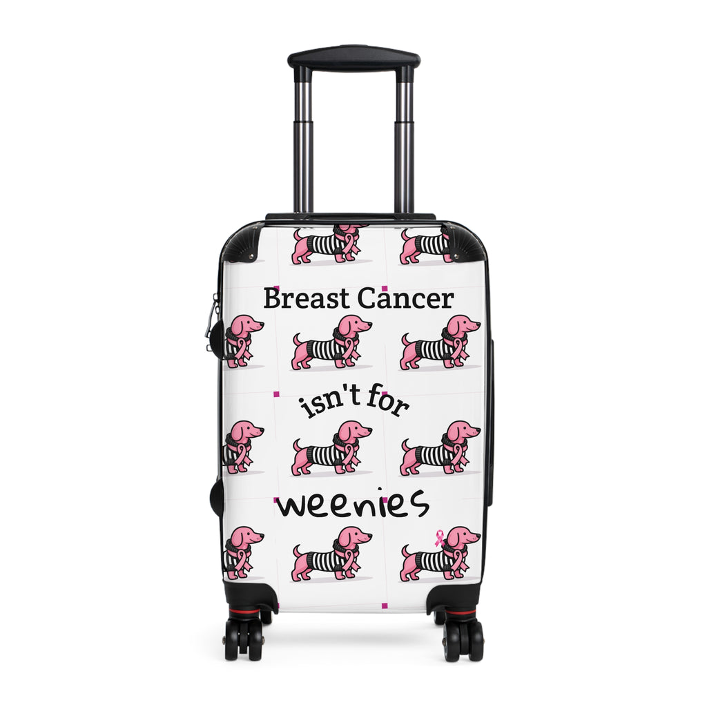 Suitcase — "Breast Cancer Isn't for Weenies" Pink Dachshund Travel Luggage