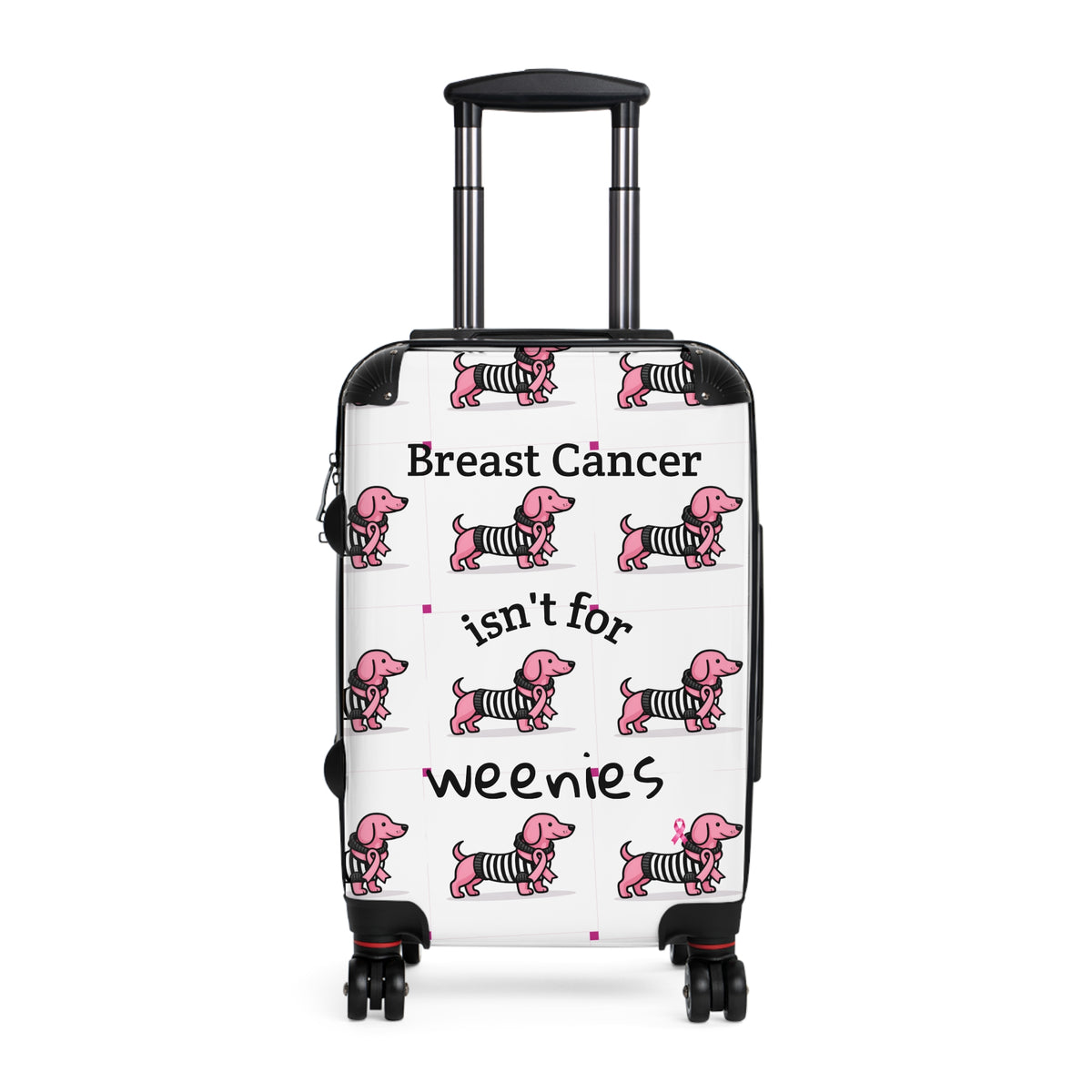 Suitcase — "Breast Cancer Isn't for Weenies" Pink Dachshund Travel Luggage