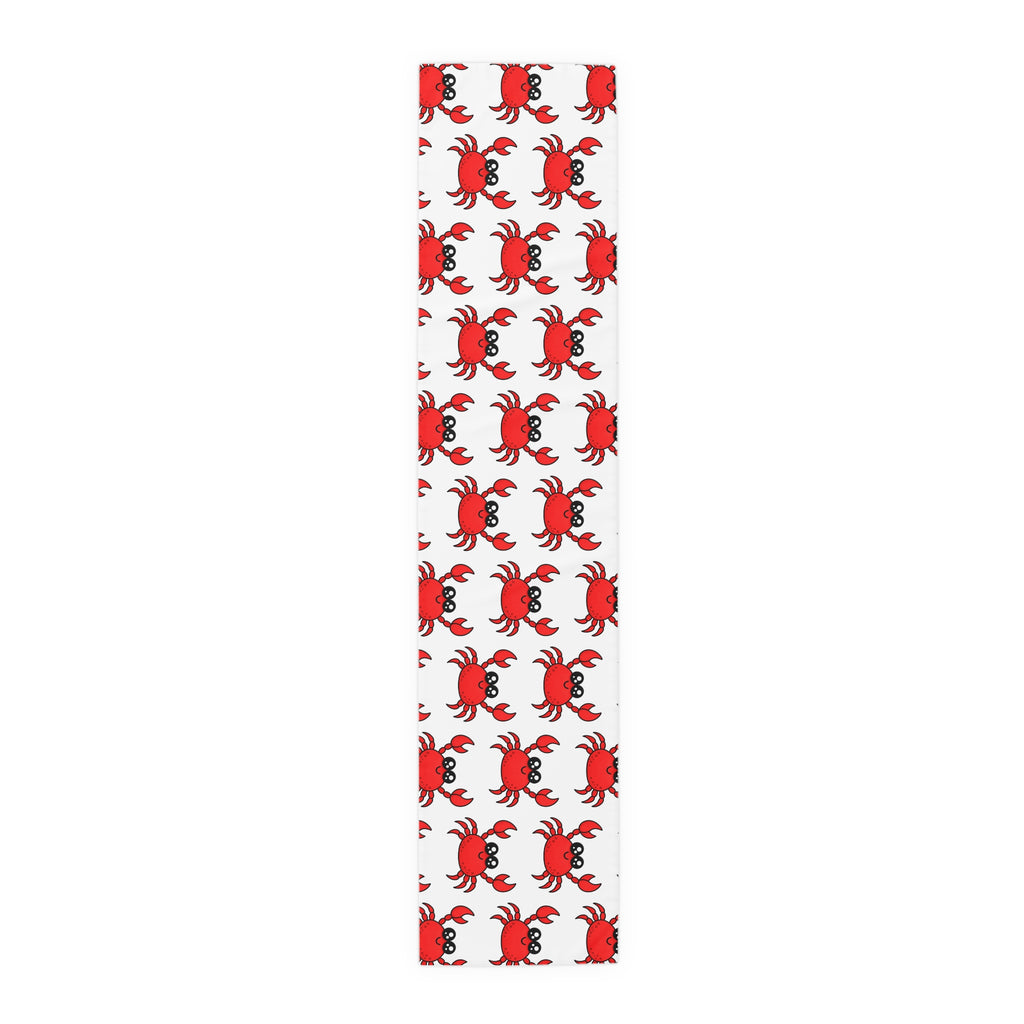 Crab Pattern Table Runner – Cute Coastal Beach Dining Decor