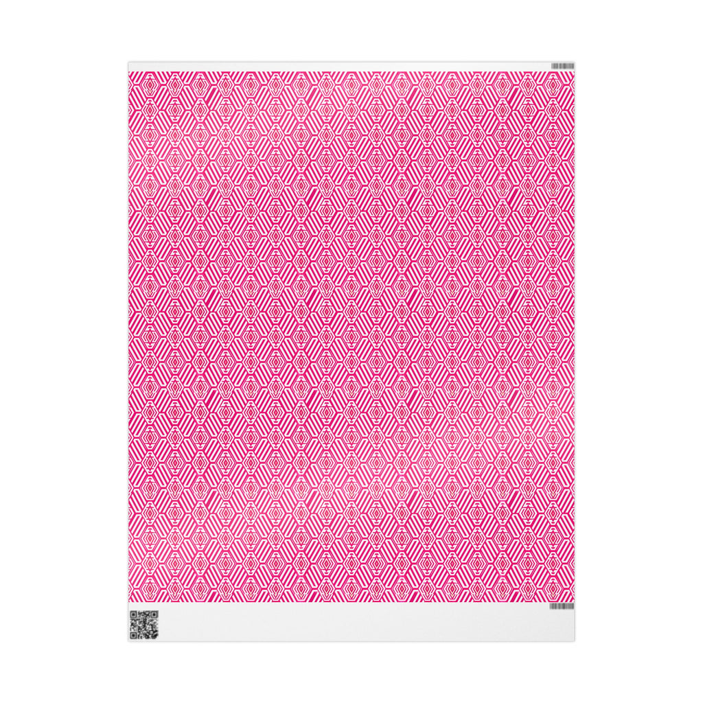 Hot Pink & White Geometric Wrapping Paper — Bold Modern Gift Wrap