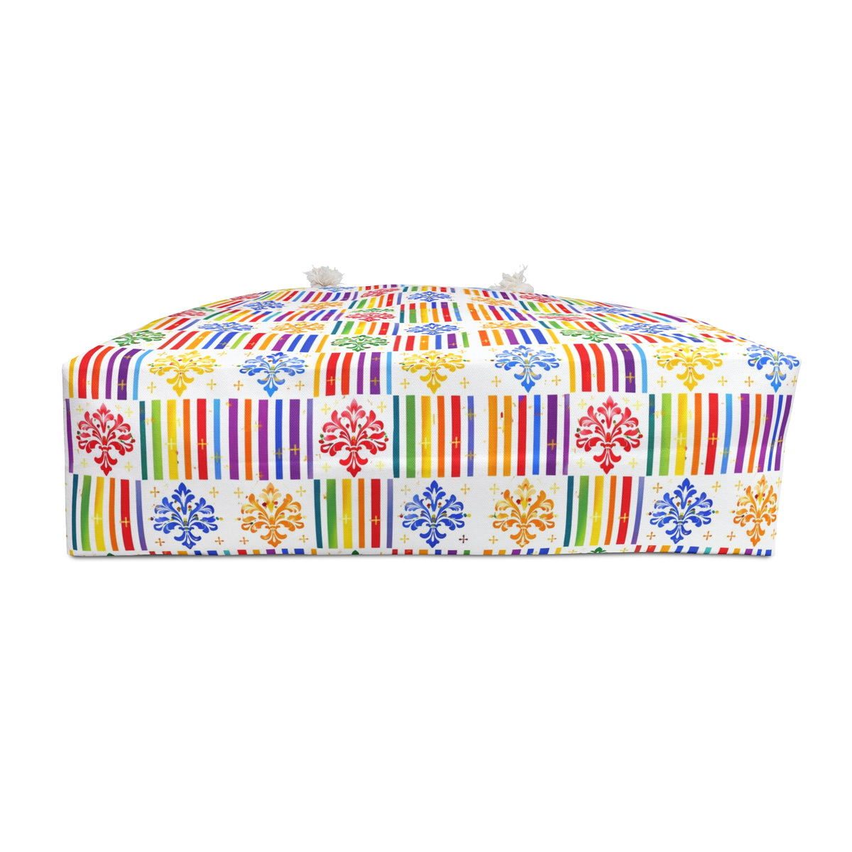 Colorful Striped Floral Weekender Bag – Large Travel Tote for Beach & Weekend Getaways