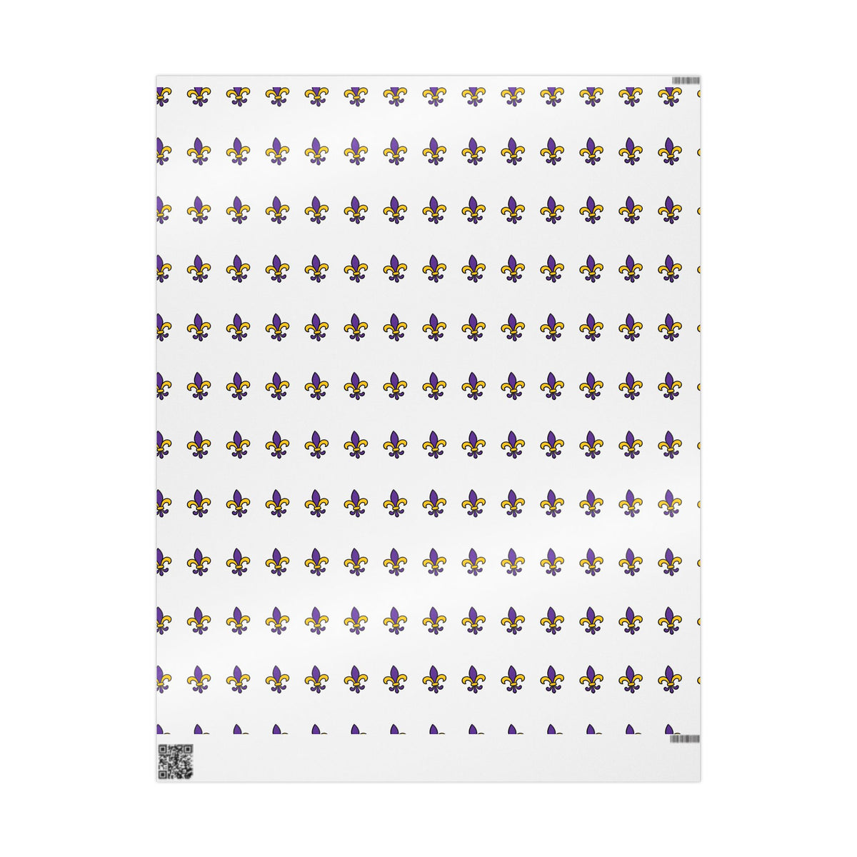 Fleur-de-lis Pattern Wrapping Paper — Purple & Gold Decorative Gift Wrap