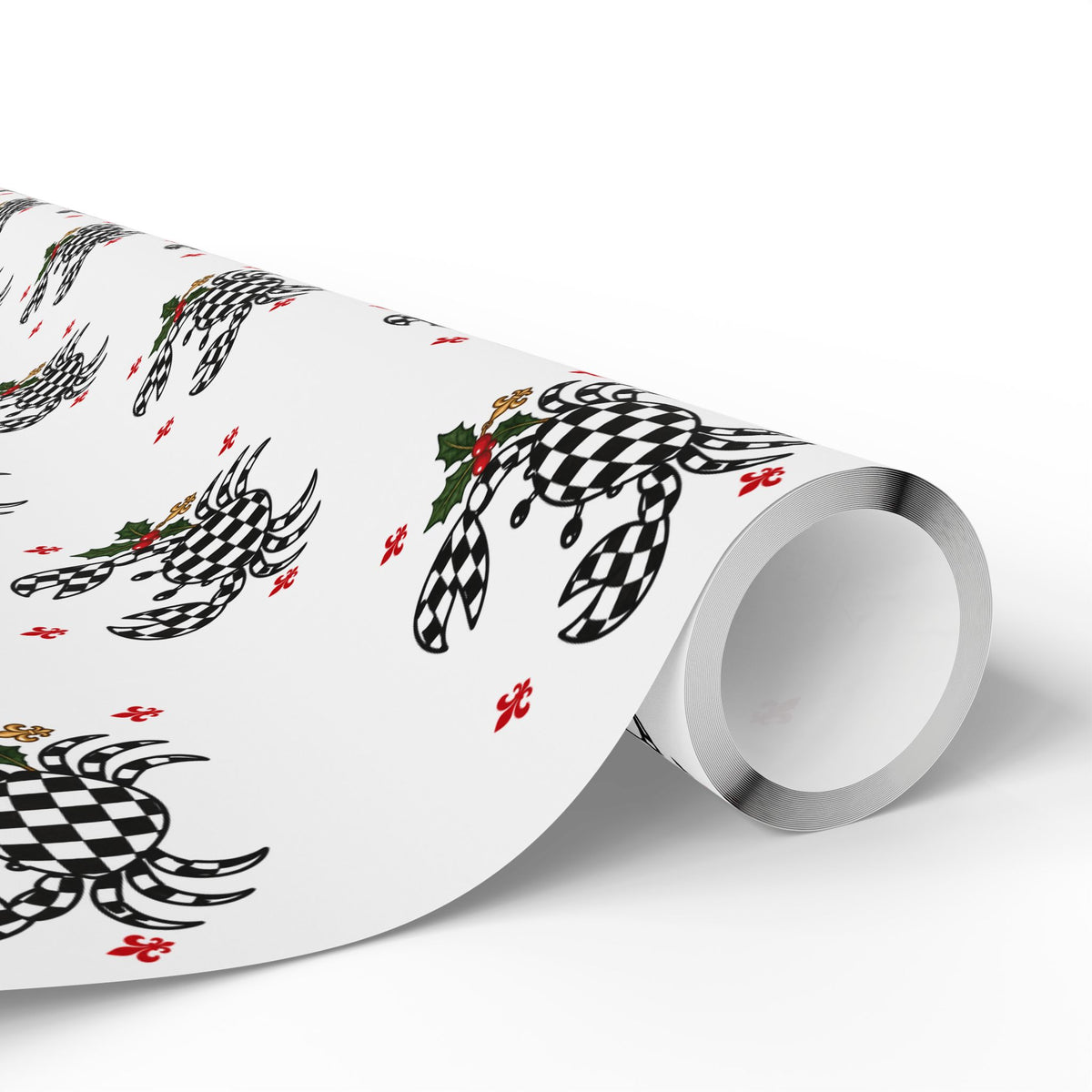 Cajun Christmas Checkered Crab Wrapping Paper-19