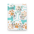 Cute Polka Dot Puppies Hardcover Journal — Dog Paw & Bone Notebook