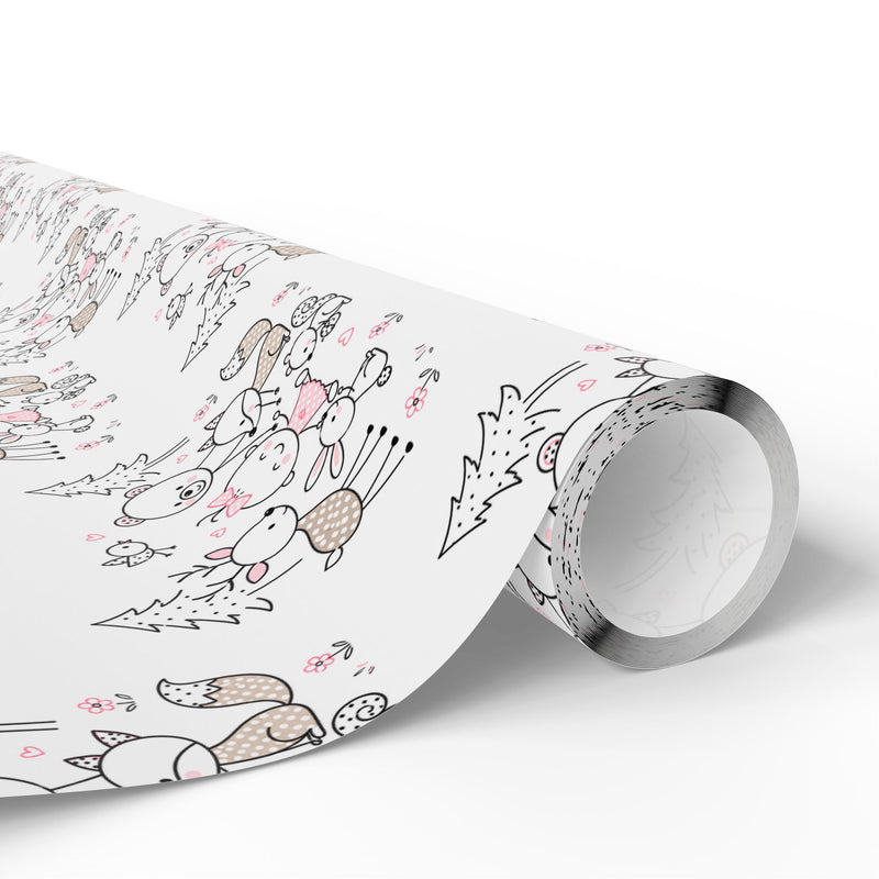 Woodland Animals Wrapping Paper-zoom-