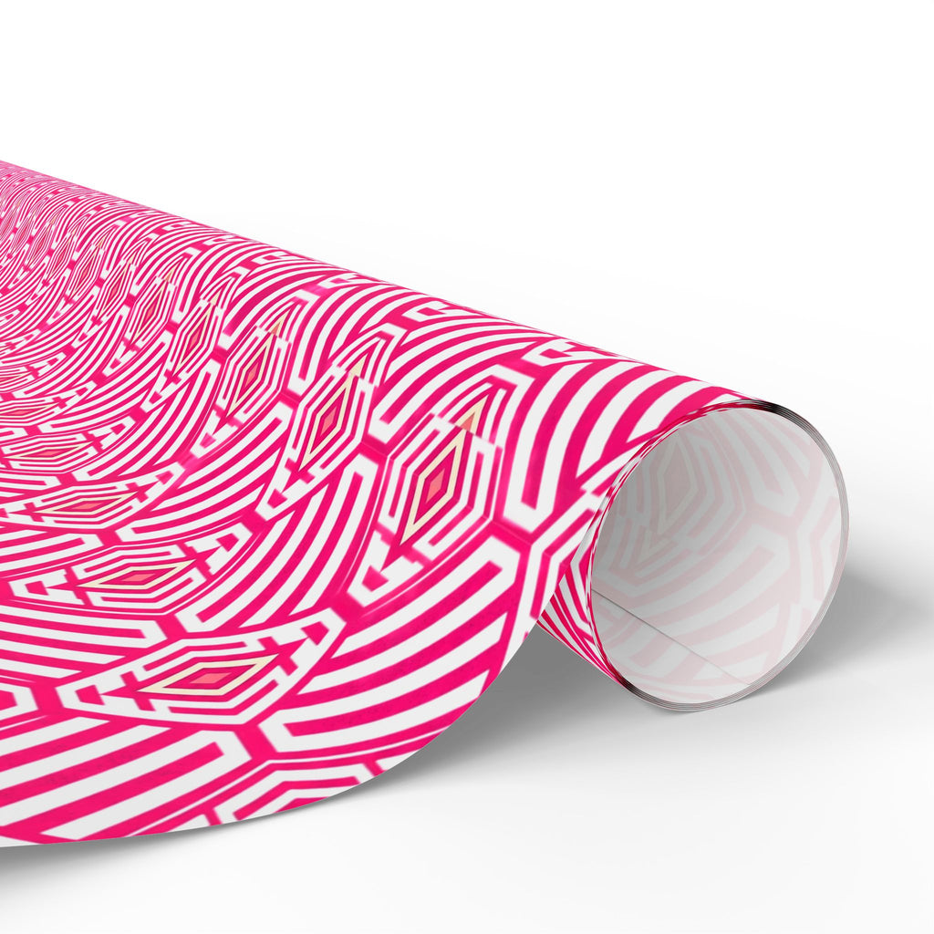 Hot Pink & White Geometric Wrapping Paper — Bold Modern Gift Wrap