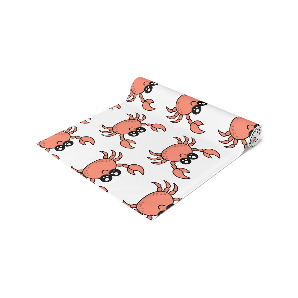 Crab Pattern Table Runner – Cute Coastal Beach Dining Decor
