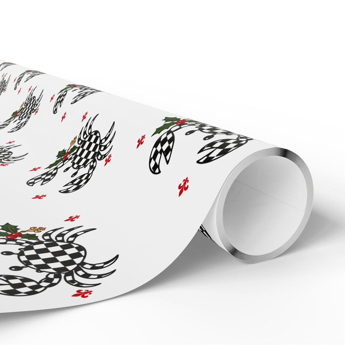 Cajun Christmas Checkered Crab Wrapping Paper-16