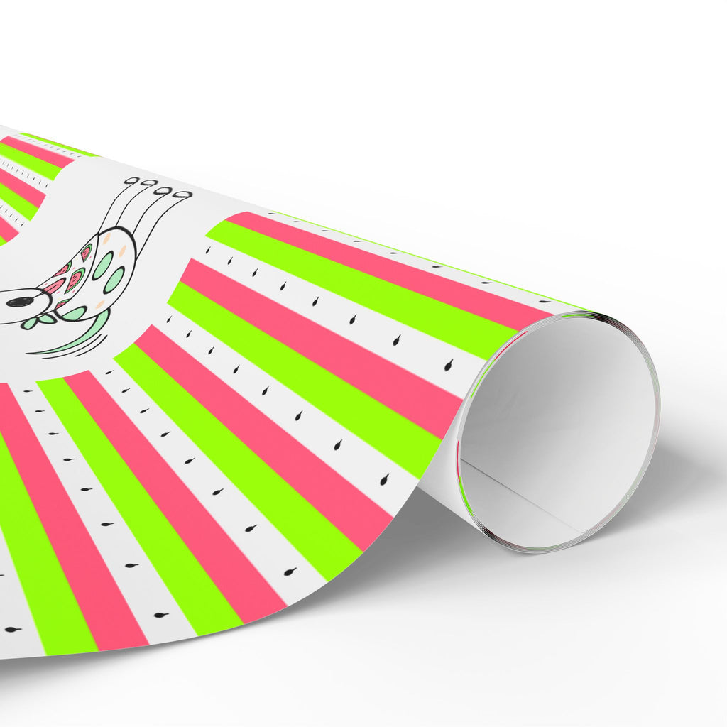 A boy and his dog summertime fun gift wrap — Playful Green and  Pink Wrapping Paper for Children's Birthdays