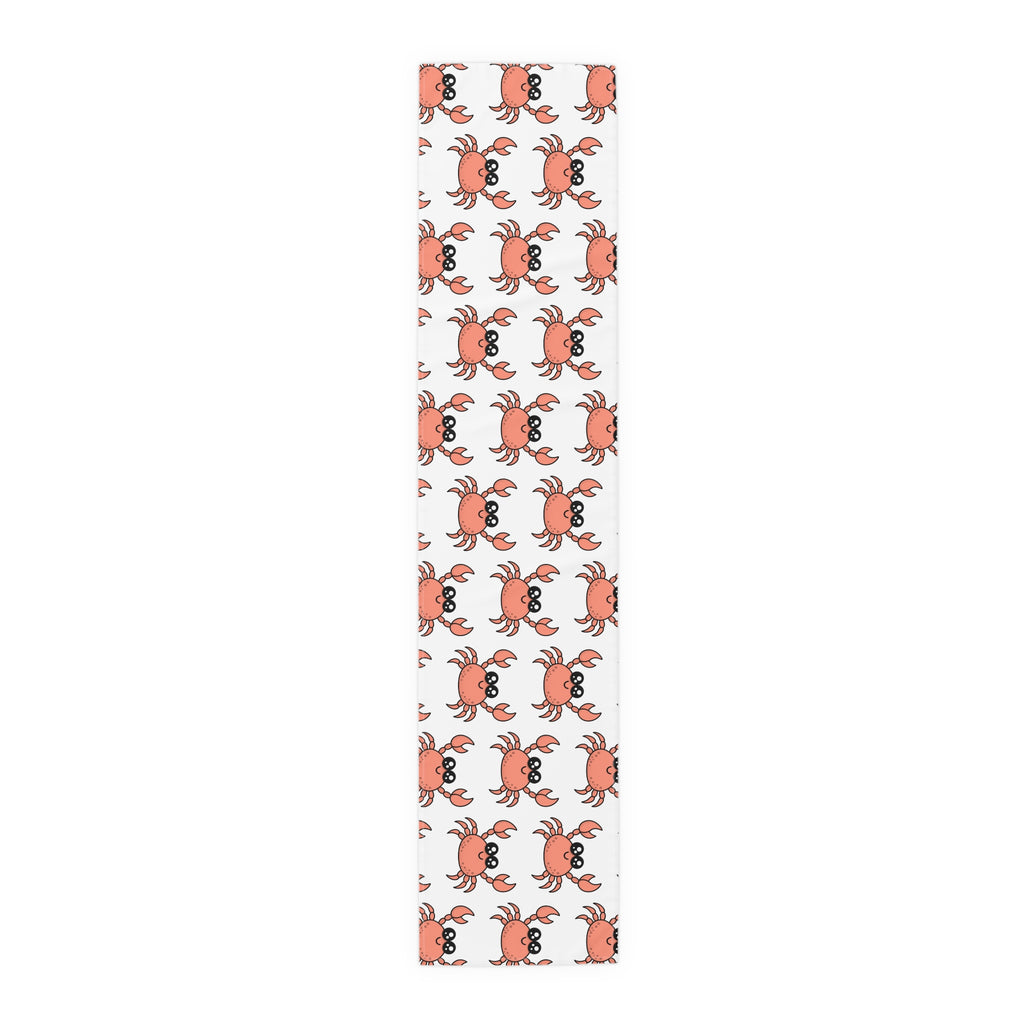 Crab Pattern Table Runner – Cute Coastal Beach Dining Decor
