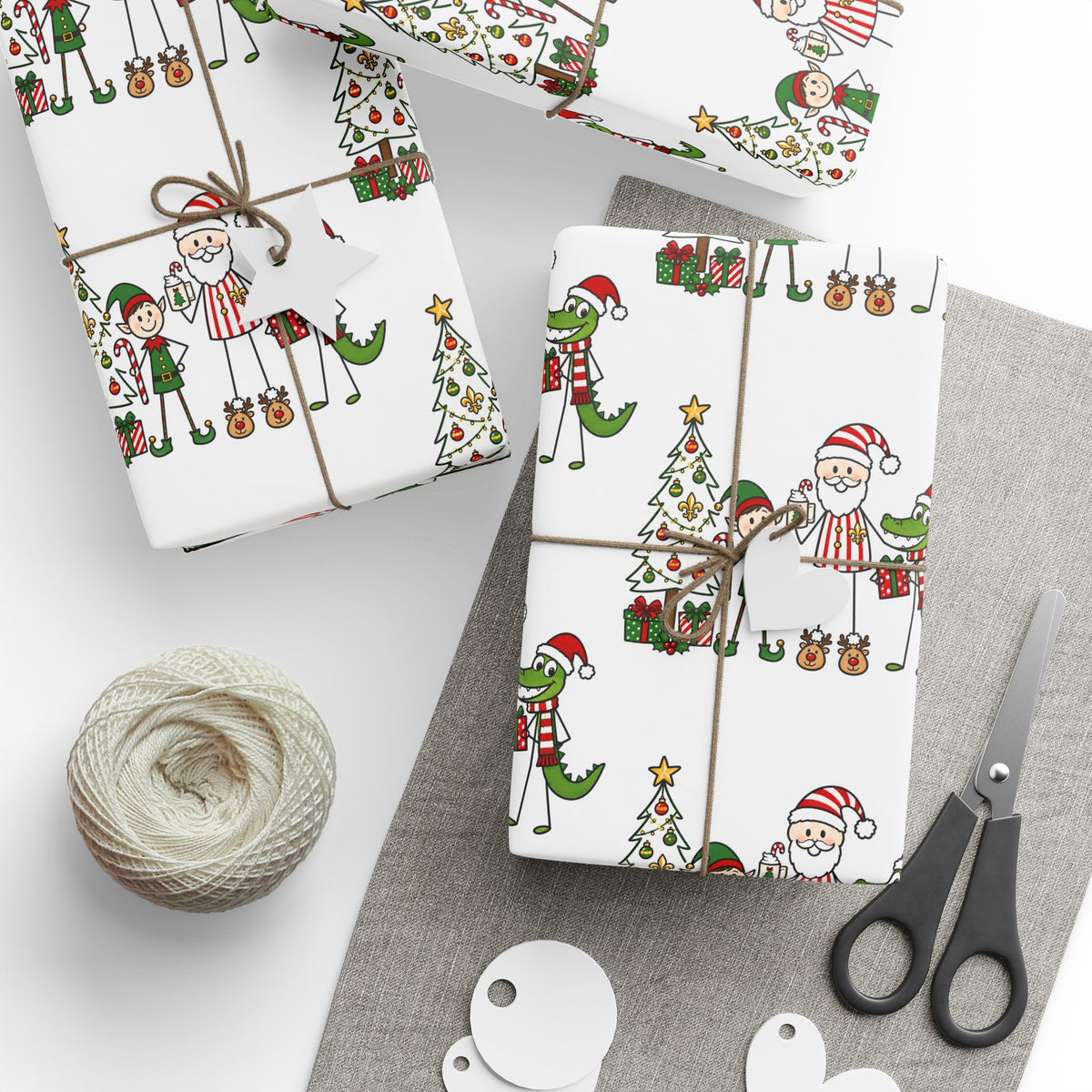 Holly-Jolly Alligator Wrapping Paper