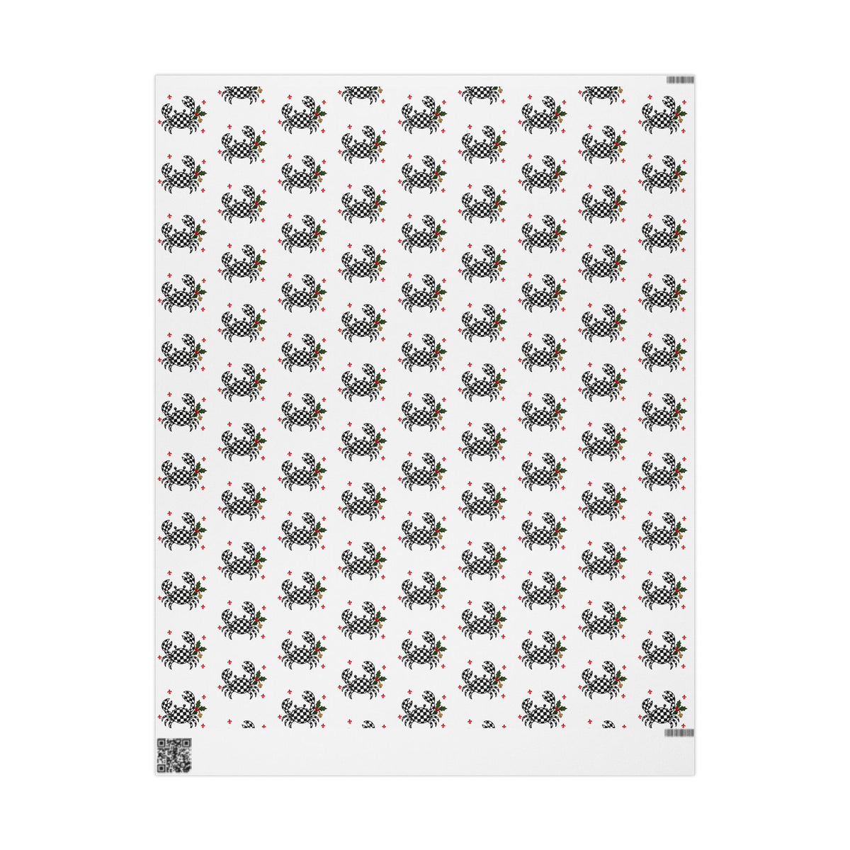 Cajun Christmas Checkered Crab Wrapping Paper-zoom-2