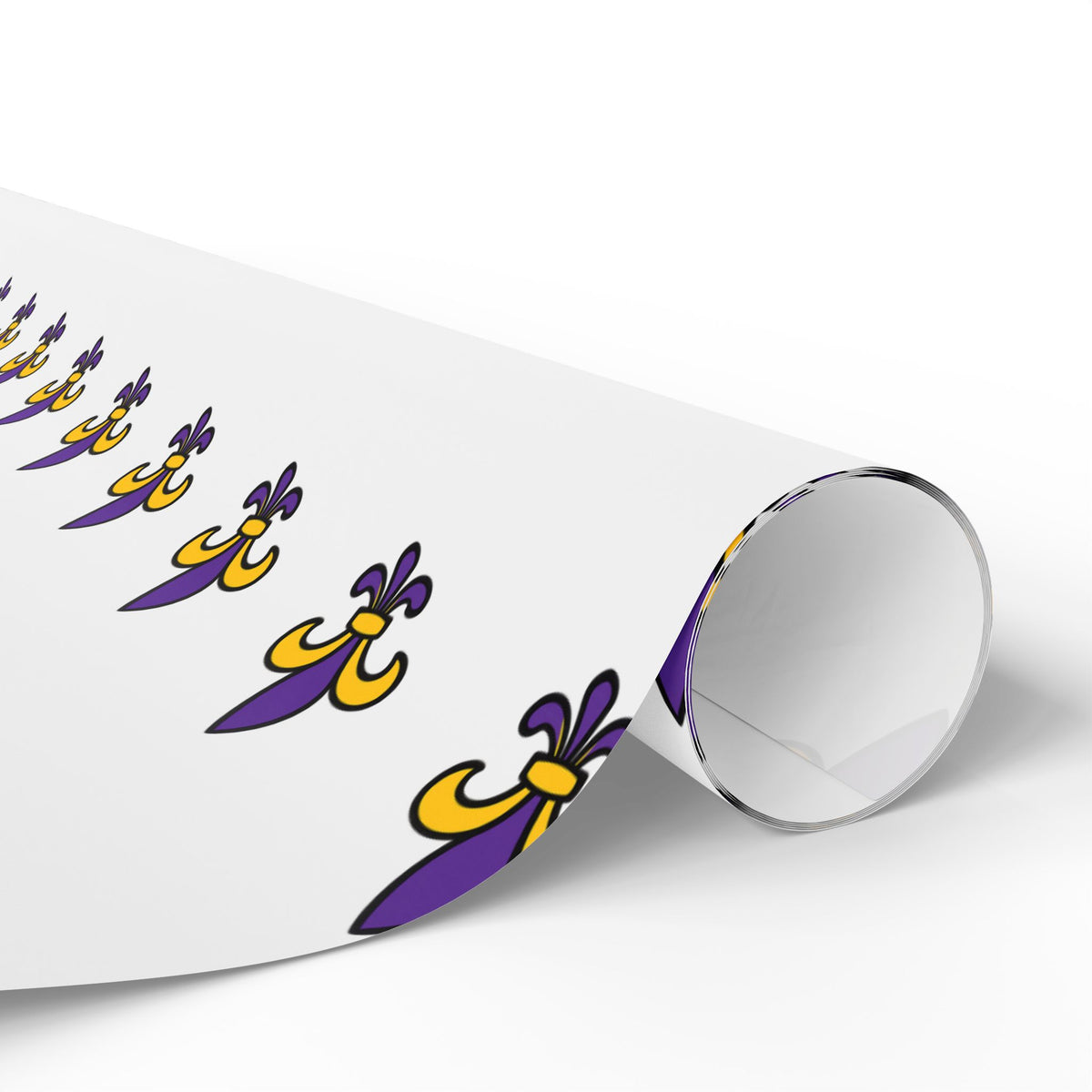 Fleur-de-lis Pattern Wrapping Paper — Purple & Gold Decorative Gift Wrap