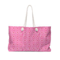 Pink Geometric Weekender Bag – Patterned Travel Tote for Beach, Weekend Getaways & Gifts