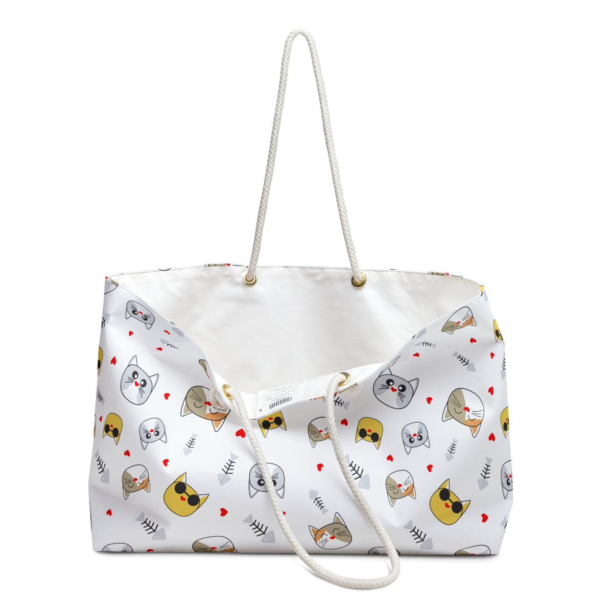 Cute Cat Faces Weekender Bag – Kawaii Kitty Travel Tote