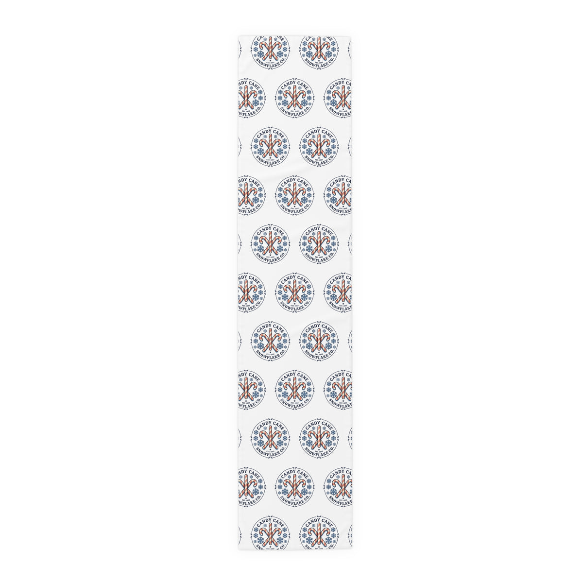 Holiday Candy Cane Logo Table Runner - Festive Christmas Dining Decor