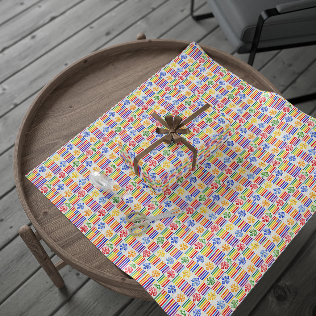 Rainbow Fleur-de-Lis Wrapping Paper — Floral Mardi Gras Gift Wrap
