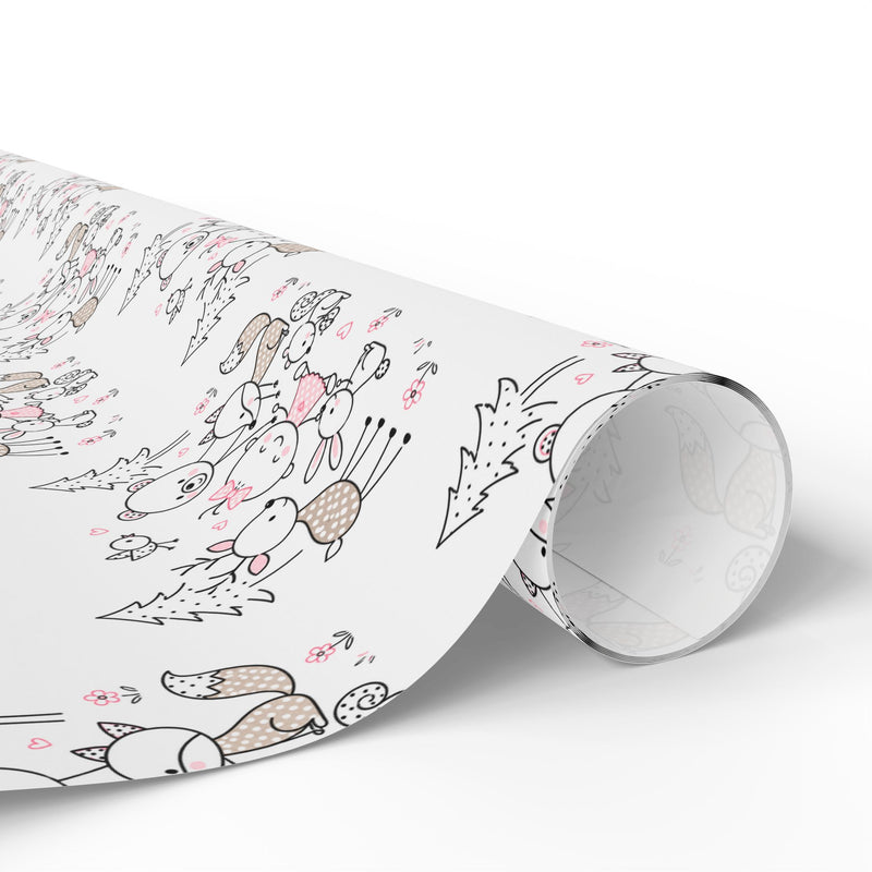 Woodland Animals Wrapping Paper-zoom-
