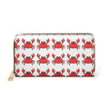 Crab Pattern Zipper Wallet — Cute Red Crab Print Wallet