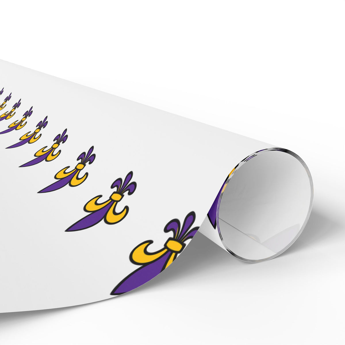 Fleur-de-lis Pattern Wrapping Paper — Purple & Gold Decorative Gift Wrap