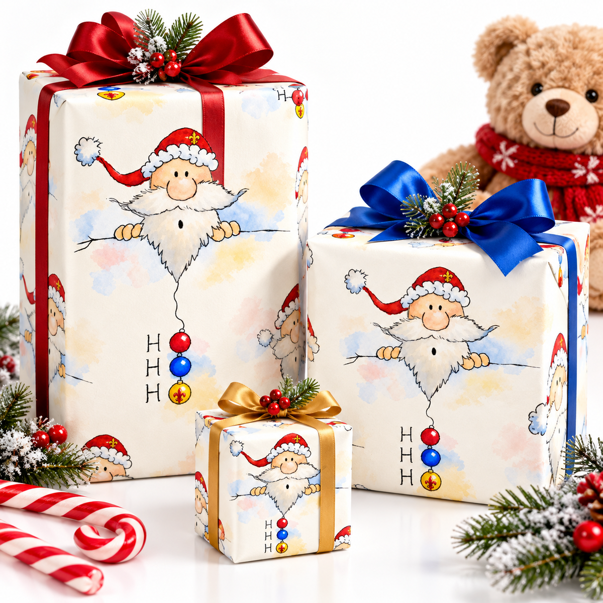 HO HO HO Christmas Wrapping Paper for Kids-zoom-1