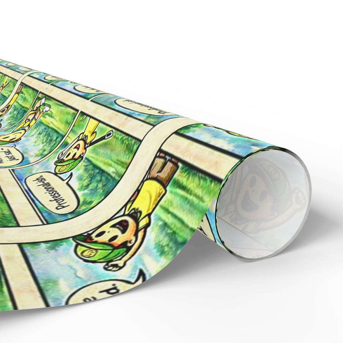 Comic Golf Wrapping Paper — Whimsical Kids Birthday Gift Wrap