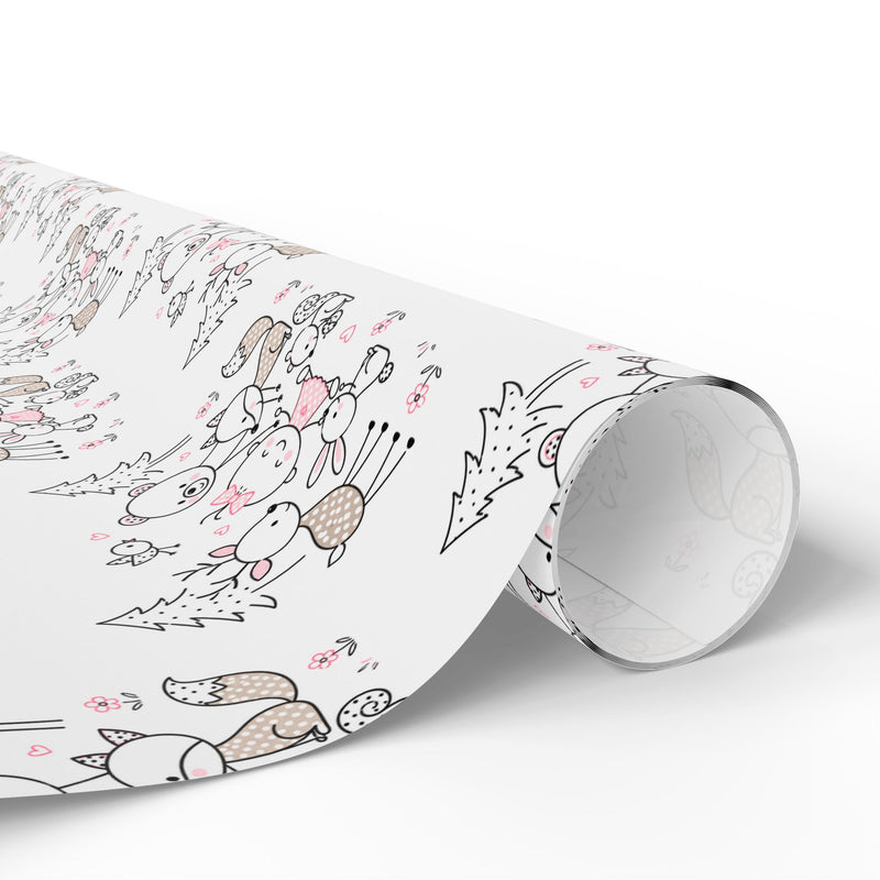 Woodland Animals Wrapping Paper-zoom-