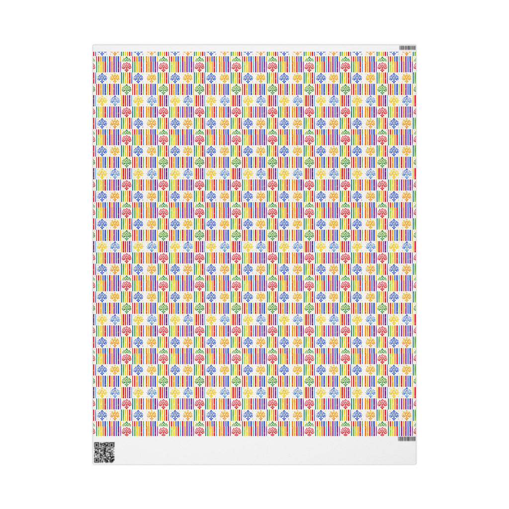 Rainbow Fleur-de-Lis Wrapping Paper — Floral Mardi Gras Gift Wrap