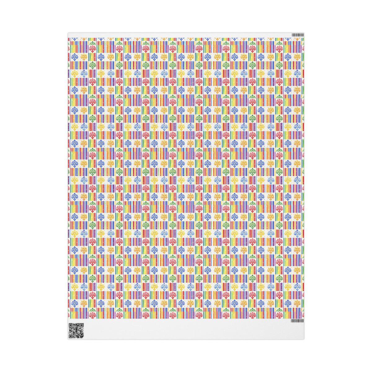 Rainbow Fleur-de-Lis Wrapping Paper — Floral Mardi Gras Gift Wrap