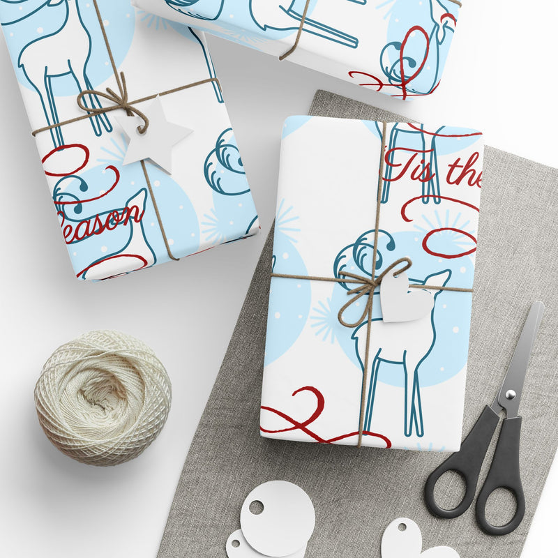 Holiday Reindeer Wrapping Paper — 'Tis the Season Pattern-zoom-