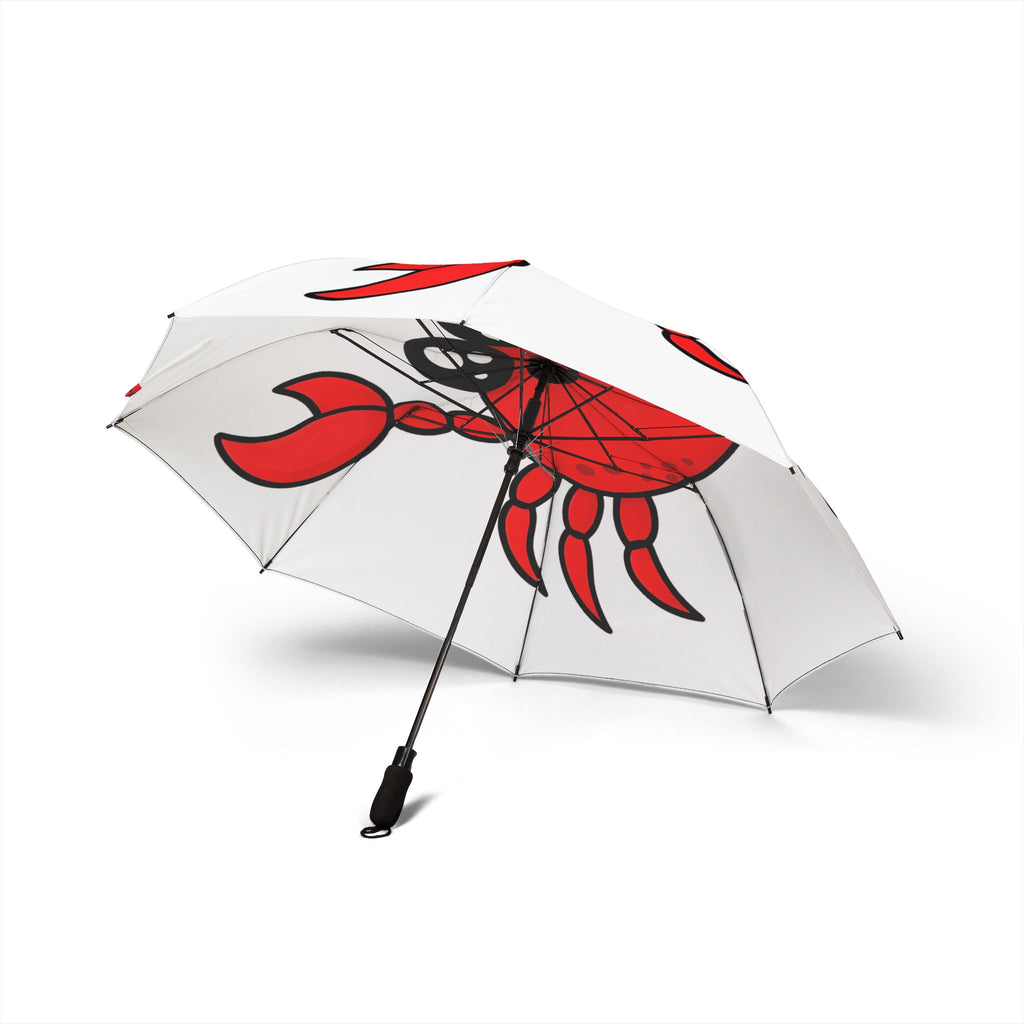 Cute Red Crab Foldable Umbrella — Compact Semi-Automatic Rain Umbrella