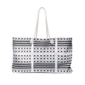 Monochrome Striped Weekender Bag – Boho Travel Tote with Rope Handles