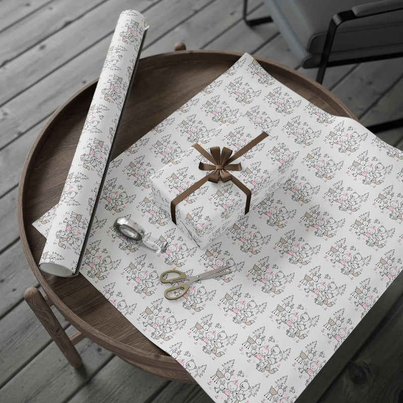 Woodland Animals Wrapping Paper-zoom-