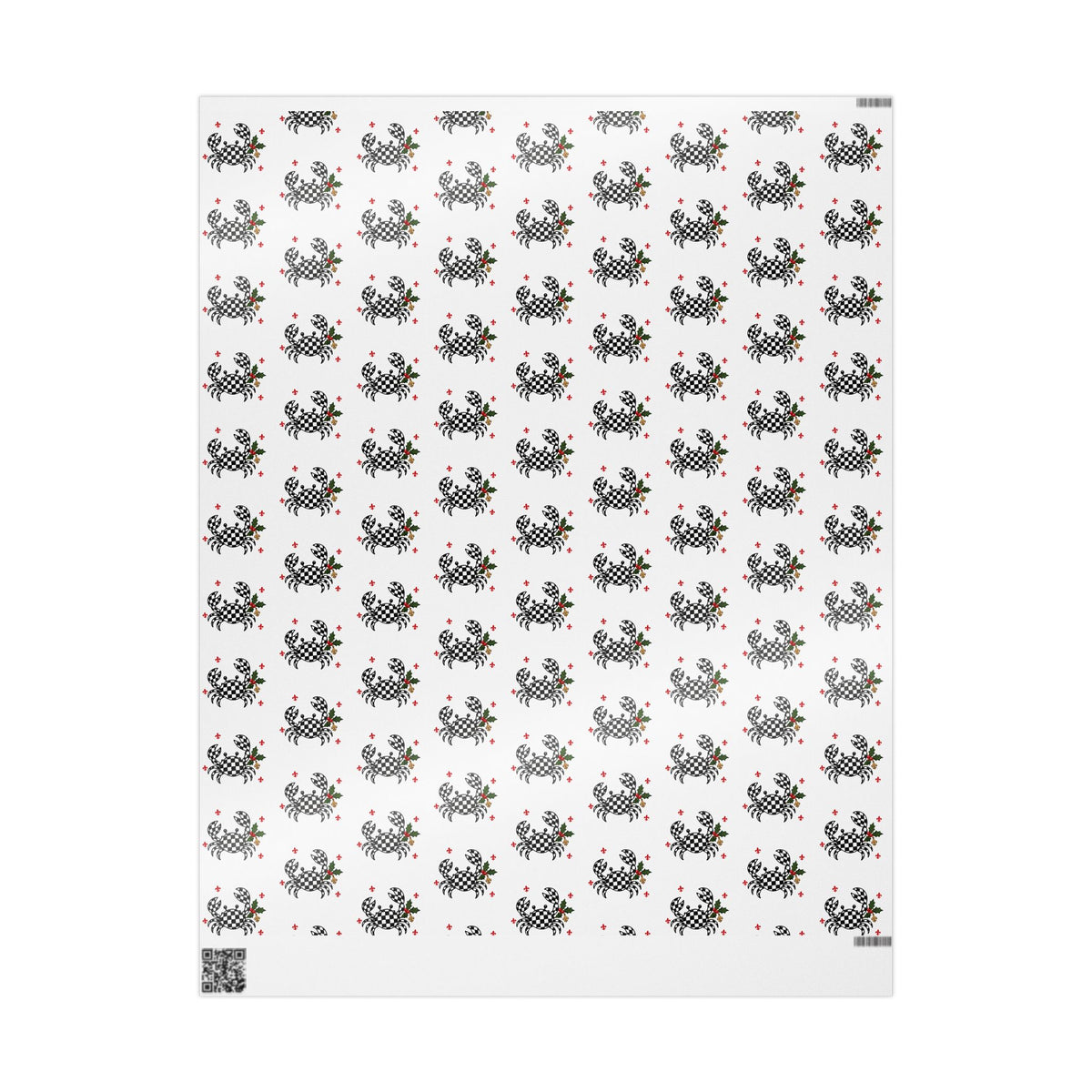 Cajun Christmas Checkered Crab Wrapping Paper-zoom-6