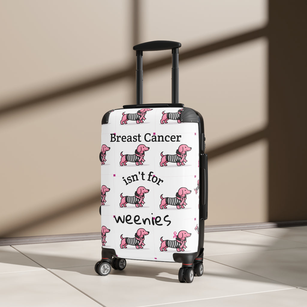 Suitcase — "Breast Cancer Isn't for Weenies" Pink Dachshund Travel Luggage
