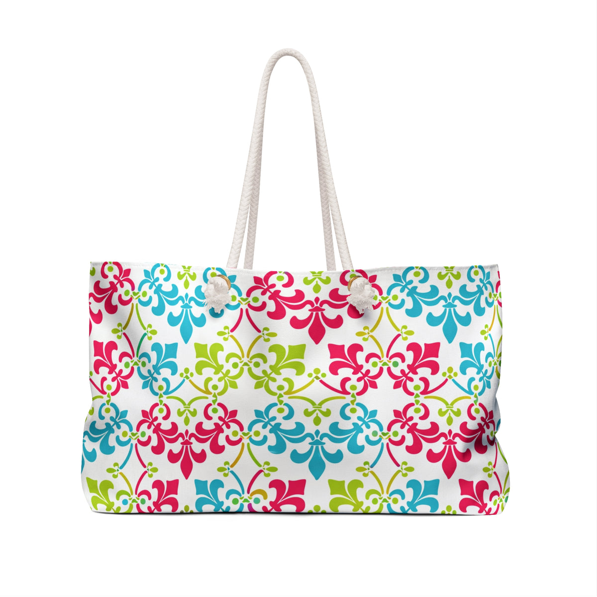 Colorful Damask Weekender Bag – Bright Floral Travel Tote