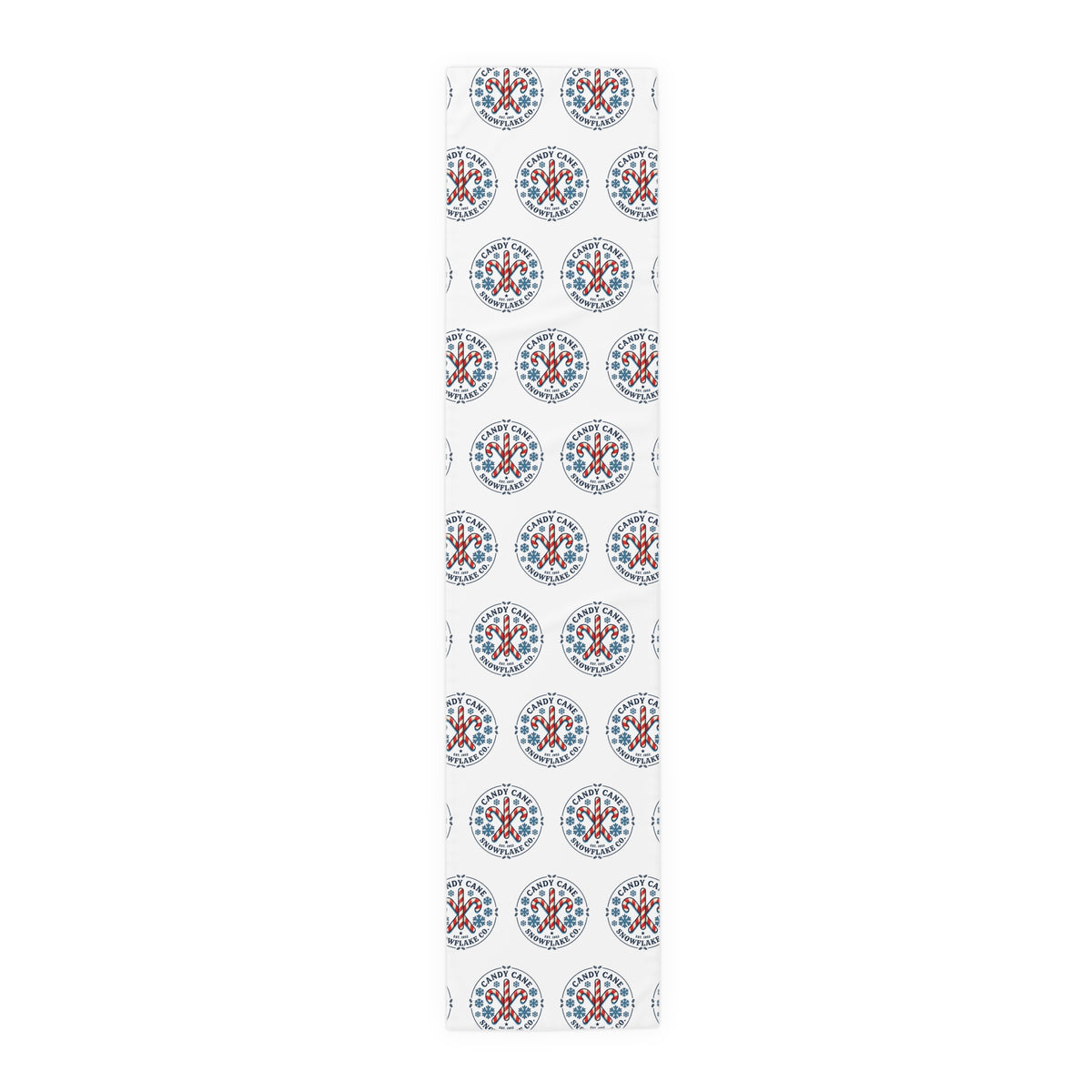 Holiday Candy Cane Logo Table Runner - Festive Christmas Dining Decor