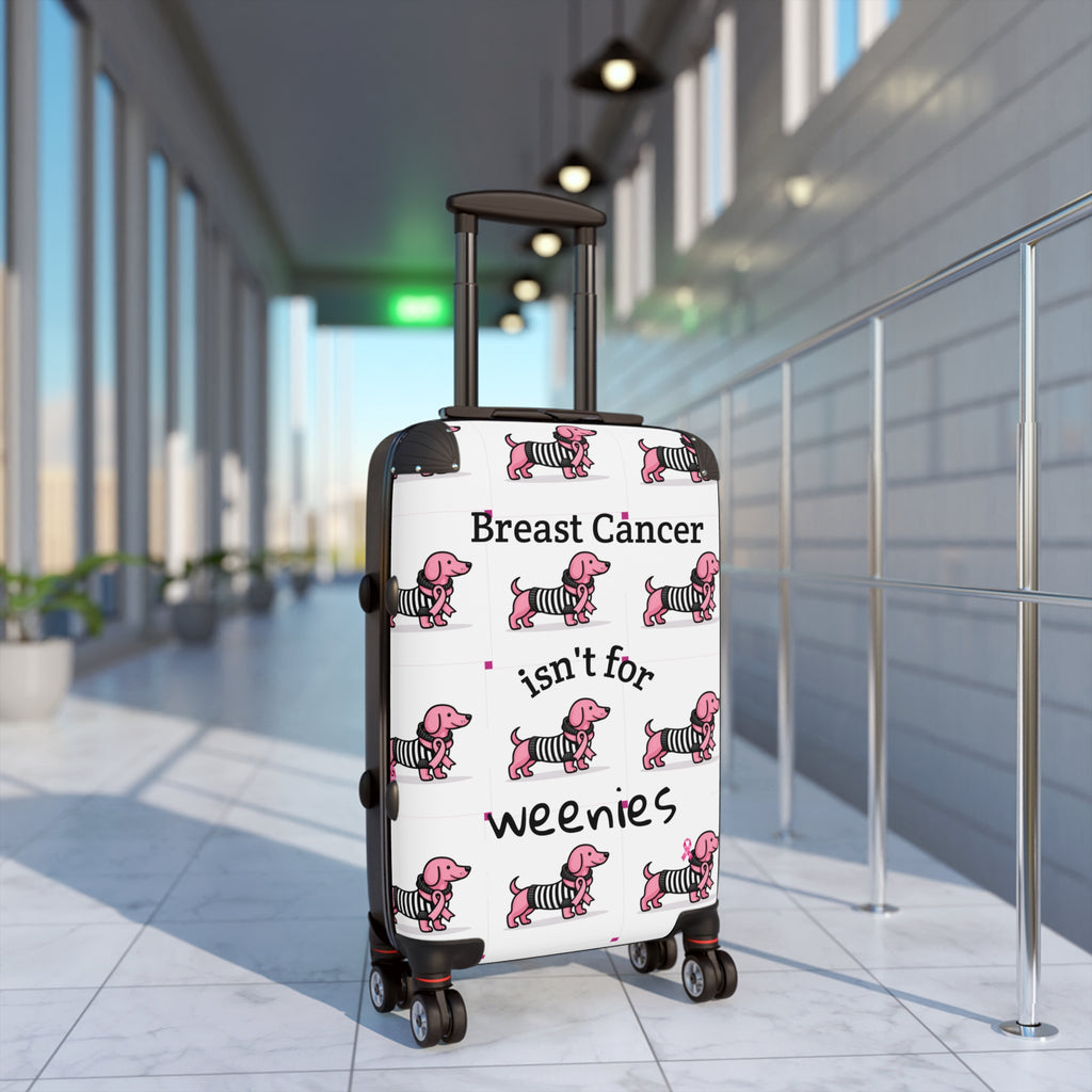 Suitcase — "Breast Cancer Isn't for Weenies" Pink Dachshund Travel Luggage