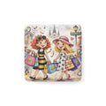 New Orleans Shopping Friends Porcelain Square Magnet — Bourbon Street, Fleur-de-lis Souvenir