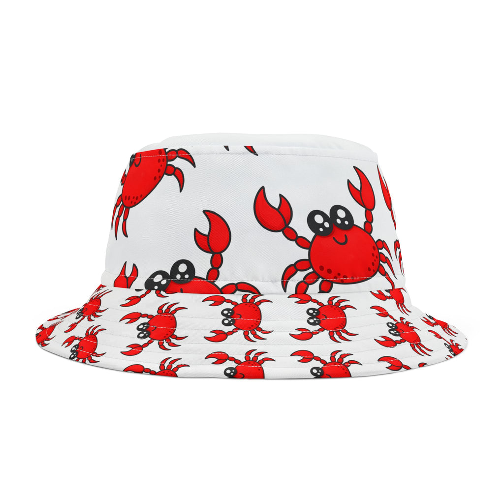 Cute Red Crab Pattern Bucket Hat — Fun Beach Sun Hat