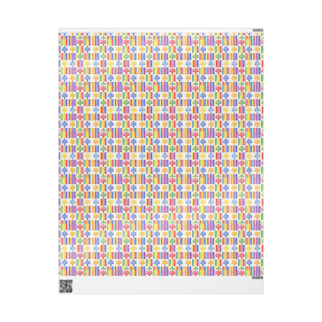 Rainbow Fleur-de-Lis Wrapping Paper — Floral Mardi Gras Gift Wrap