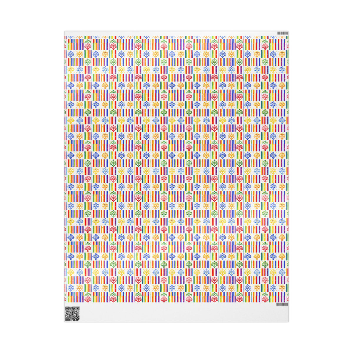 Rainbow Fleur-de-Lis Wrapping Paper — Floral Mardi Gras Gift Wrap