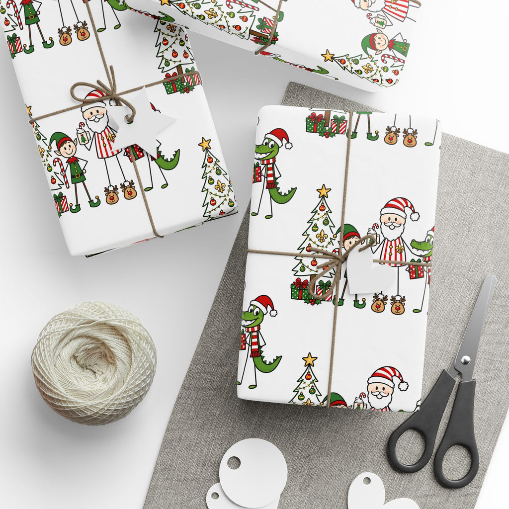 Holly-Jolly Alligator Wrapping Paper